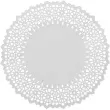 serwetka dekoracyjna okragla biala 25 cm 12 szt