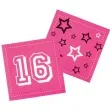 serwetki 16 urodziny gwiazdki rozowe boland 33 cm 12 szt