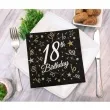 serwetki 18th birthday 18 urodziny czarne godan 33 x 33 cm 20 szt