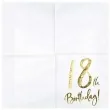 serwetki 18th birthday zlote urodziny partydeco biale 33 cm 20 szt
