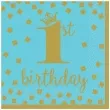 serwetki 1st birthday urodziny niebieskie amscan 33 cm 16 szt