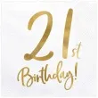 serwetki 21 urodziny 21th birthday partydeco biale 33 cm 20 szt