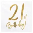 serwetki 21 urodziny 21th birthday partydeco biale 33 cm 20 szt