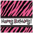 serwetki 33 cm happy birthday rozowa zebra amscan 16 szt