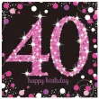 serwetki 40 urodziny sparkling celebrations pink amscan 33 cm 16 szt