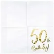 serwetki 50 urodziny 50th birthday partydeco biale 33 cm 20 szt