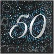 serwetki 50 urodziny glitz unique niebieskie 33 cm 16 szt