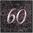 serwetki 60 urodziny glitz unique rozowe 33 cm 16 szt