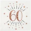 serwetki 60 urodziny gold rose santex biale 33 cm 10 szt