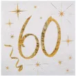 serwetki 60 urodziny gold santex biale 25 cm 20 szt
