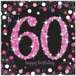 serwetki 60 urodziny sparkling celebrations pink amscan 33 cm 16 szt