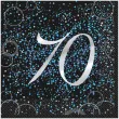 serwetki 70 urodziny glitz unique niebieskie 33 cm 16 szt