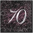 serwetki 70 urodziny glitz unique rozowe 33 cm 16 szt