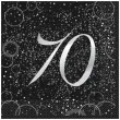 serwetki 70 urodziny glitz unique srebrne 33 cm 16 szt