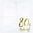 serwetki 80 urodziny 80th birthday partydeco biale 33 cm 20 szt