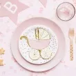 serwetki baby shower girl wozek dzieciecy rozowo zloty partydeco 28 x 30 cm