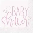 serwetki baby shower rozowe serce unique 33 cm 16 szt