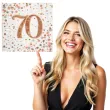 serwetki blyszczace 70 urodziny rozowe zloto oaktree 33 cm 16 szt