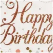 serwetki blyszczace happy birthday rozowe zloto oaktree 33 cm 16 szt