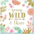 serwetki boho young wild and three urodziny 3 amscan 33 cm 16 szt