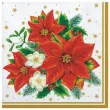 serwetki bukiet poinsecji na bialym tle maki 33 cm 20 szt