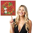 serwetki bukiet poinsecji na czerwonym tle maki 33 cm 20 szt