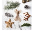 serwetki choinkowe ozdoby biale paw 33 cm 20 szt