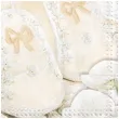 serwetki chrzest buciki ecru maki 33 cm 20 szt