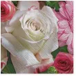 serwetki gerbery i biale roze maki 33 cm 20 szt