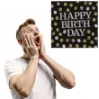 serwetki glossy happy birthday czarne 33 cm 20 szt