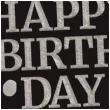 serwetki glossy happy birthday czarne 33 cm 20 szt