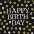 serwetki glossy happy birthday czarne 33 cm 20 szt