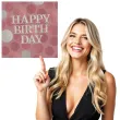 serwetki glossy happy birthday rozowe 33 cm 20 szt