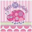 serwetki happy 1st birthday biedronka rozowe 33 cm 16 szt
