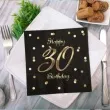 serwetki happy birthday 30 beauty and charm czarno zloty godan 33 cm 20 szt