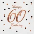 serwetki happy birthday 60 beauty and charm rozowo zloty godan 33 cm 20 szt