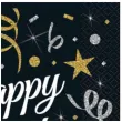 serwetki happy birthday b c czarny godan 33 cm 20 szt