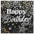 serwetki happy birthday black konfetti unique 33 cm 16 szt