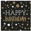 serwetki happy birthday czarno zlote maki 33 cm 20 szt
