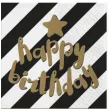 serwetki happy birthday czarno zlote maki 33 cm 20 szt