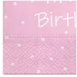 serwetki happy birthday kropki rozowe 33 cm 20 szt