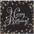 serwetki happy birthday sparkling celebrations gold amscan 33 cm 16 szt