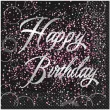serwetki happy birthday urodziny glitz unique rozowe 33 cm 16 szt