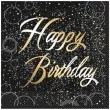serwetki happy birthday urodziny glitz unique zlote 33 cm 16 szt