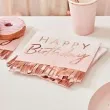serwetki happy birthday z fredzlami rozowe zloto ginger ray 16 cm 16 szt