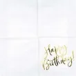 serwetki happy birthday zlote urodziny partydeco biale 33 cm 20 szt