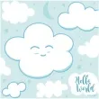 serwetki hello world chmurki blekitny 25 cm 20 szt