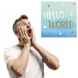 serwetki hello world gwiazdki i serca blekitny amscan 33 cm 16 szt