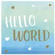 serwetki hello world gwiazdki i serca blekitny amscan 33 cm 16 szt