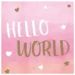 serwetki hello world gwiazdki i serca rozowy jasny amscan 33 cm 16 szt
